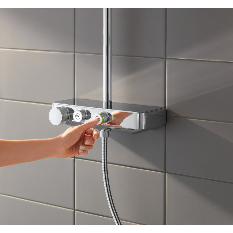 Chrome Adjustable Height Multi-head Shower System
