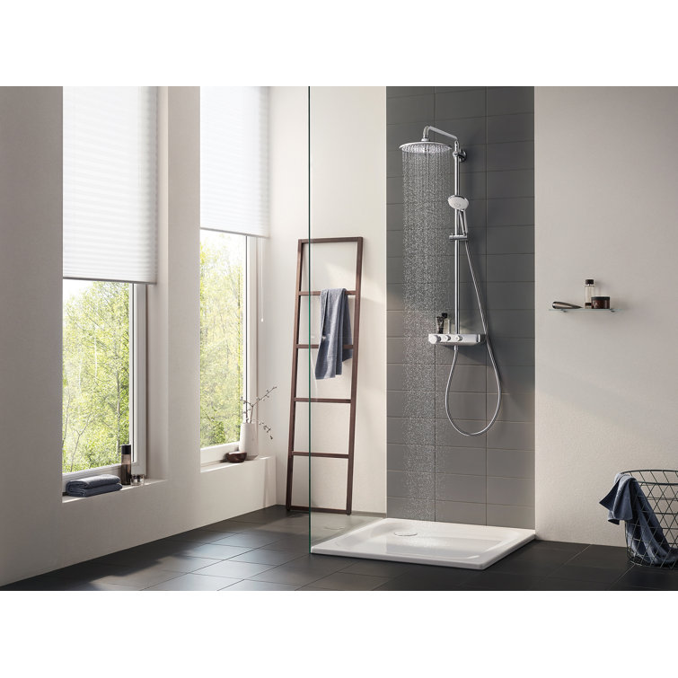 Chrome Adjustable Height Multi-head Shower System