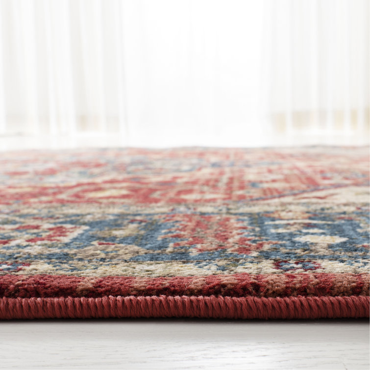Regal Medallion 8' x 10' Red and Navy Polypropylene Area Rug