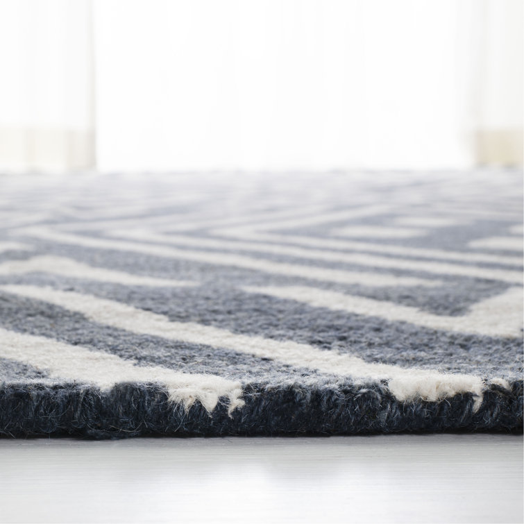 Slate Geometric Handmade Tufted Wool Rectangular Rug 8' x 10'