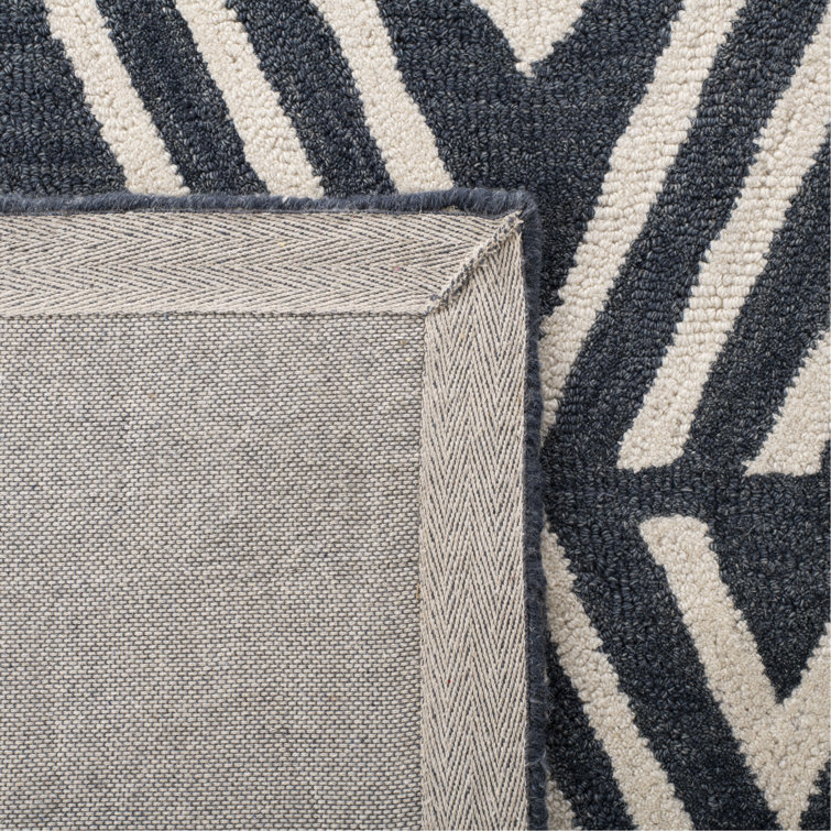 Slate Geometric Handmade Tufted Wool Rectangular Rug 8' x 10'