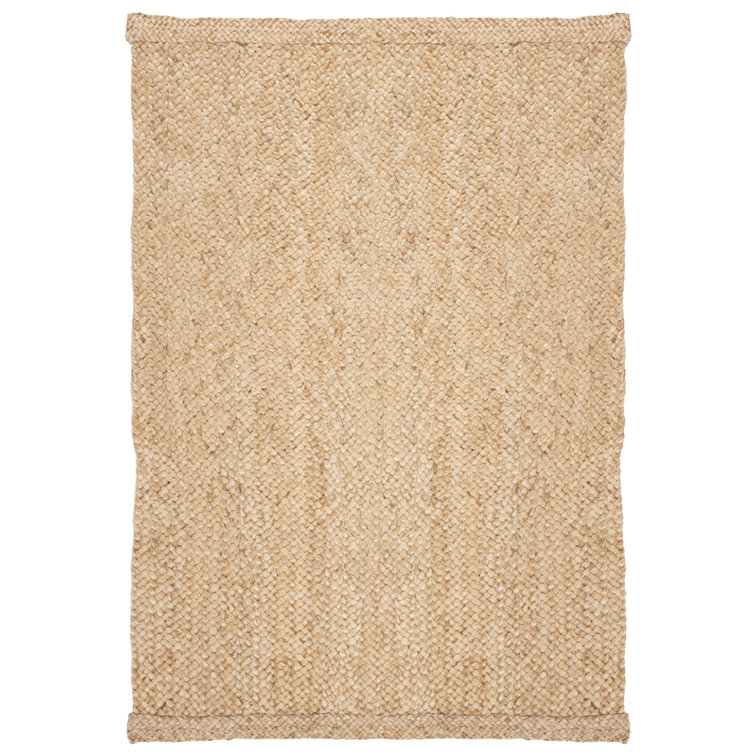 Handmade Braided Straw & Cotton 5' x 8' Rectangular Area Rug