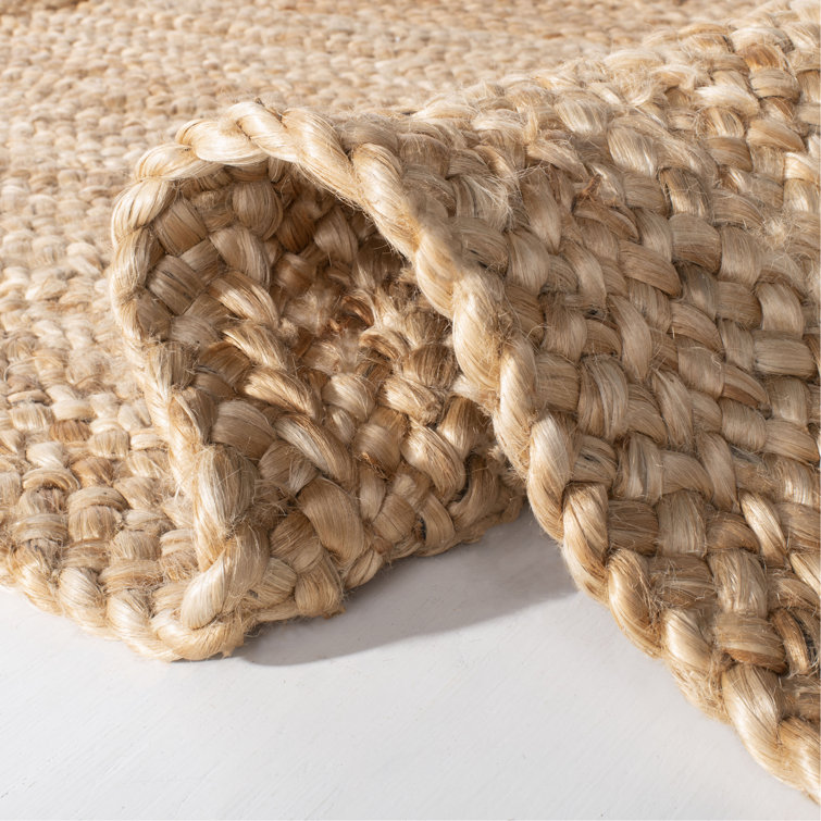 Handmade Braided Cotton-Straw 4' x 6' Rectangular Area Rug