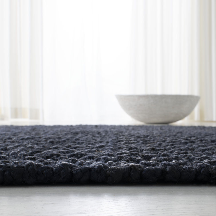 Nigel Navy 8' x 10' Hand-Knotted Jute Basket Weave Area Rug