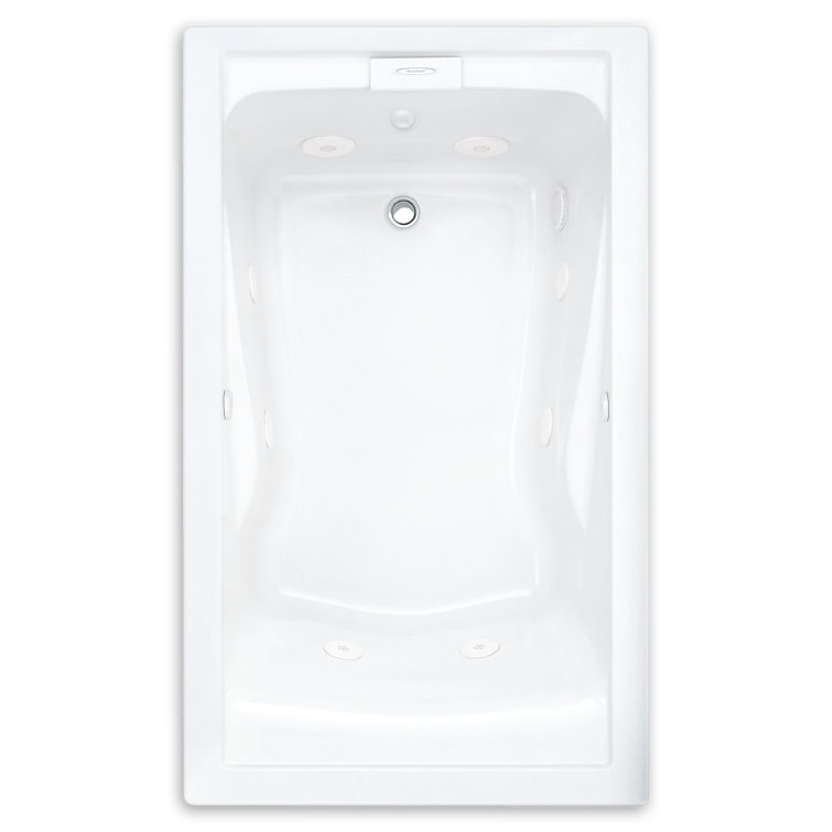 White Acrylic Drop-in Bathtub with Jets