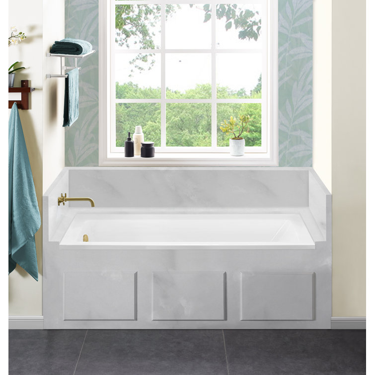 Voltaire 60" x 32" White Acrylic Alcove Bathtub with Jets