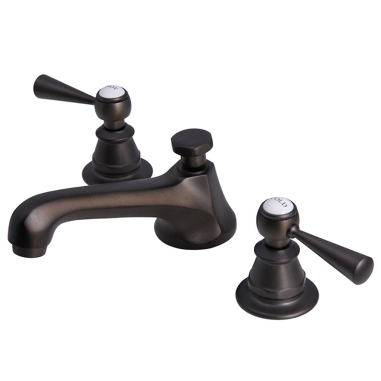 Oil Rubbed Bronze Widespread Bathroom Faucet with Cross Handles