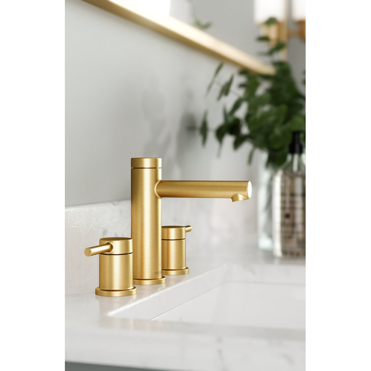 Modern Black Nickel Widespread Bathroom Faucet with Metal Handles