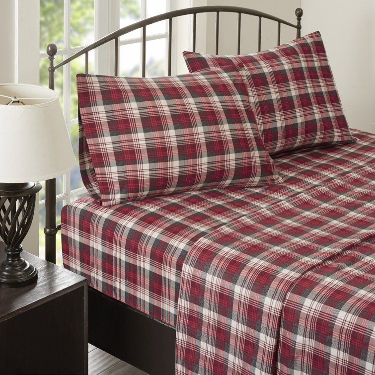 King Gray Cotton Flannel Animal Print Bedding Set