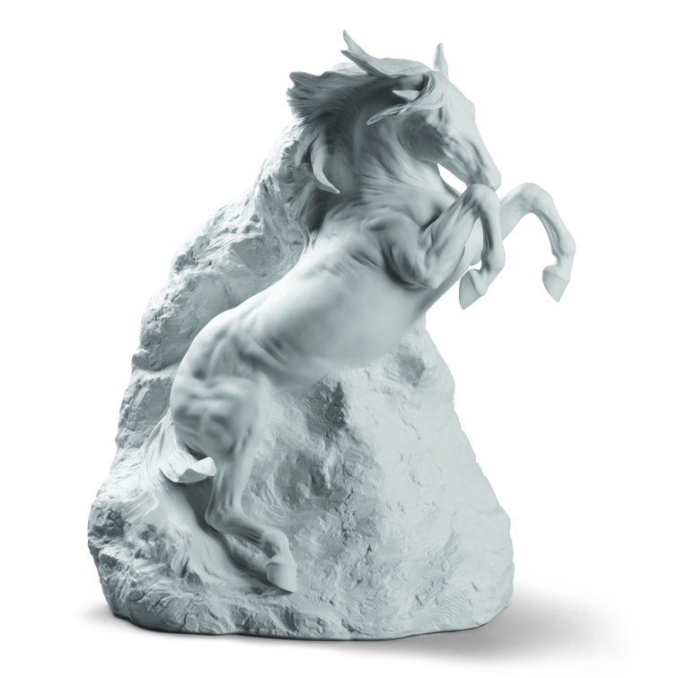 Majestic White Porcelain Horse Figurine Sculpture