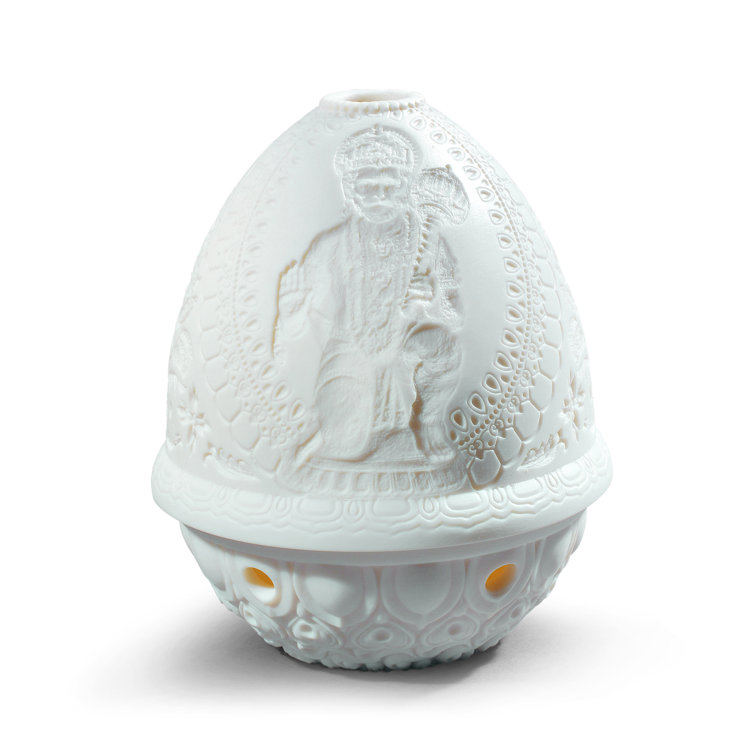 Hanuman Inspired Matte White Porcelain Lithophane Votive Light