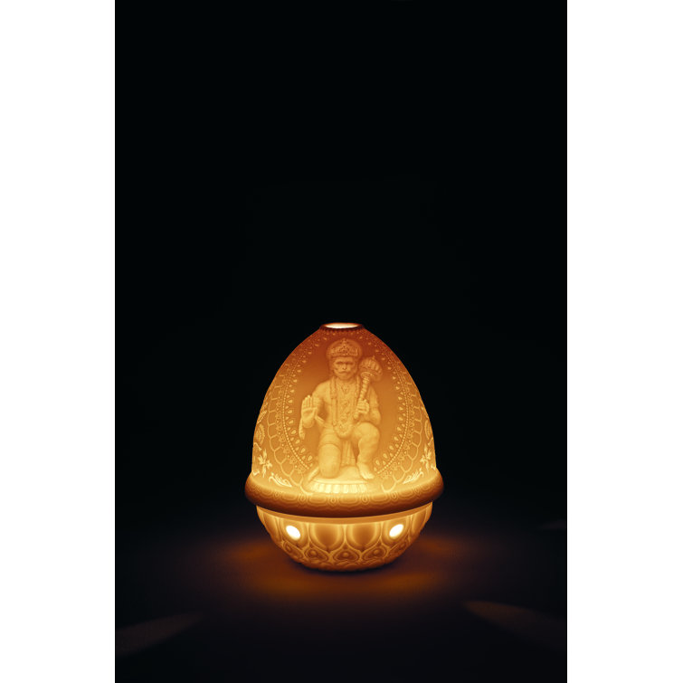 Hanuman Inspired Matte White Porcelain Lithophane Votive Light