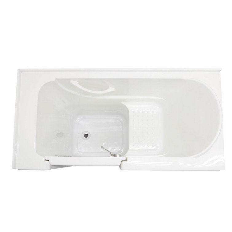 White Acrylic Walk-In Soaker Bathtub with Right Door
