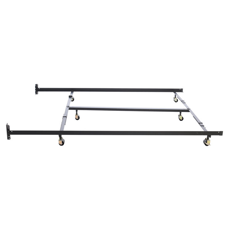 King Size Low-Profile Metal Box-Spring Frame with Large Rollers