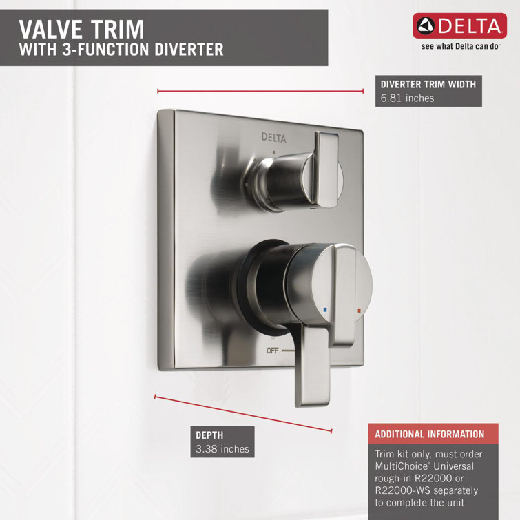 Stainless Steel Modern Lever Shower Trim Kit