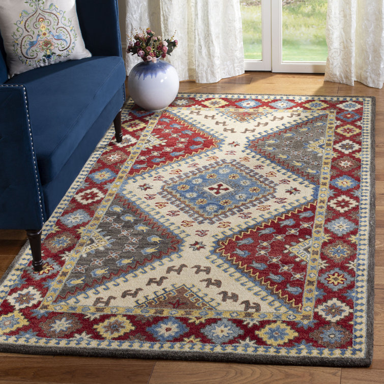 Antiquity Red and Ivory Hand Tufted Wool Area Rug