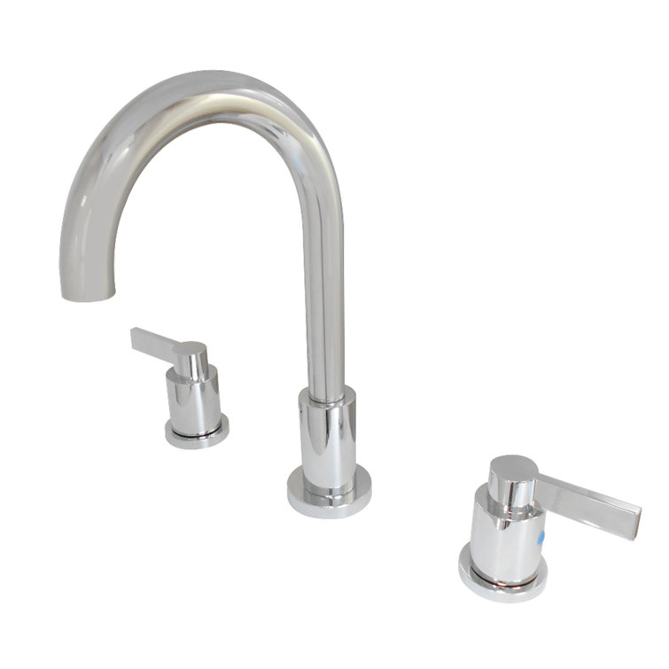 Polished Chrome Dual Lever Widespread Bathroom Faucet