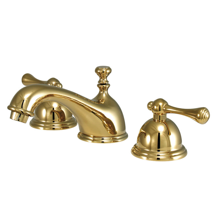 Polished Brass Vintage Widespread Bathroom Faucet with Pop-Up Drain