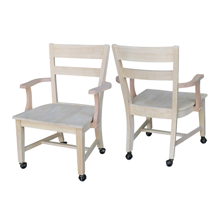 Classic High Slat Ladderback Solid Wood Armchair in Brown