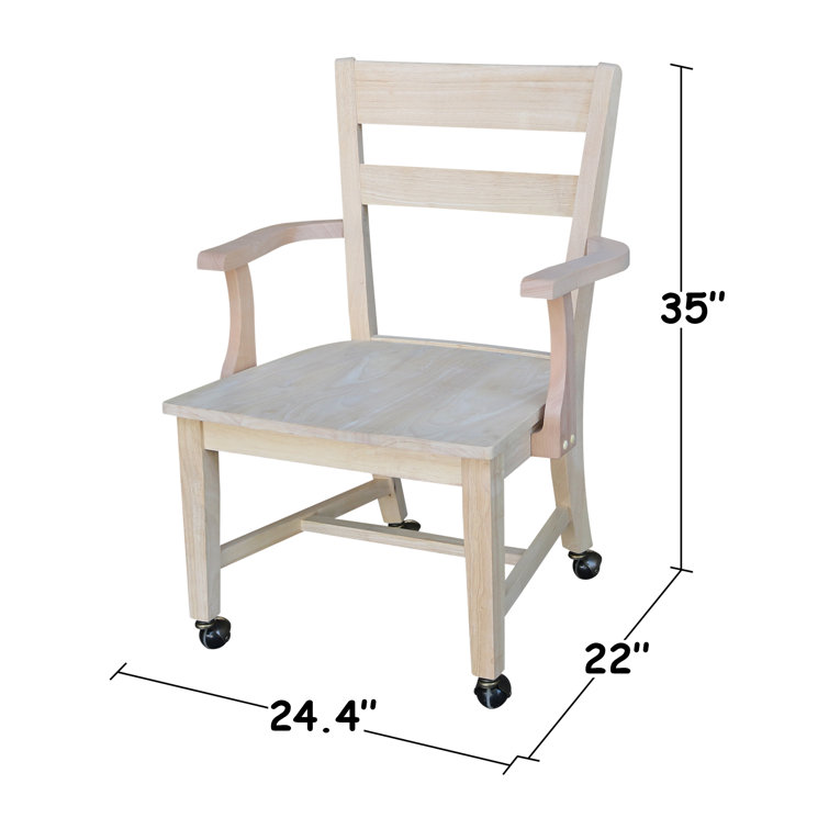 Classic High Slat Ladderback Solid Wood Armchair in Brown