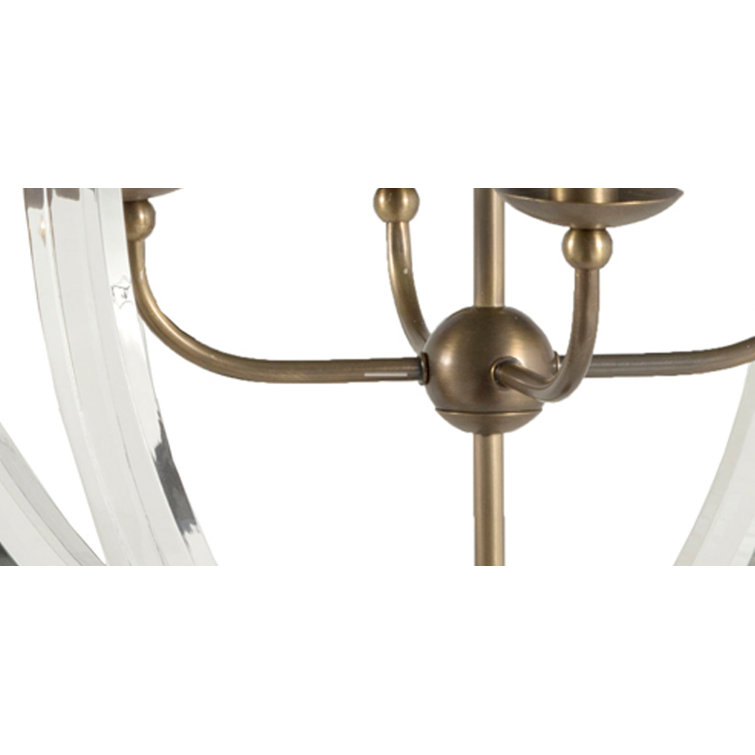 Mini Antique Brass 4-Light Candlestick Globe Chandelier