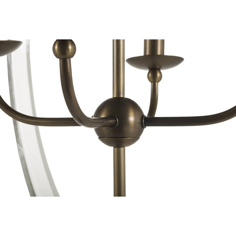 Mini Antique Brass 4-Light Candlestick Globe Chandelier