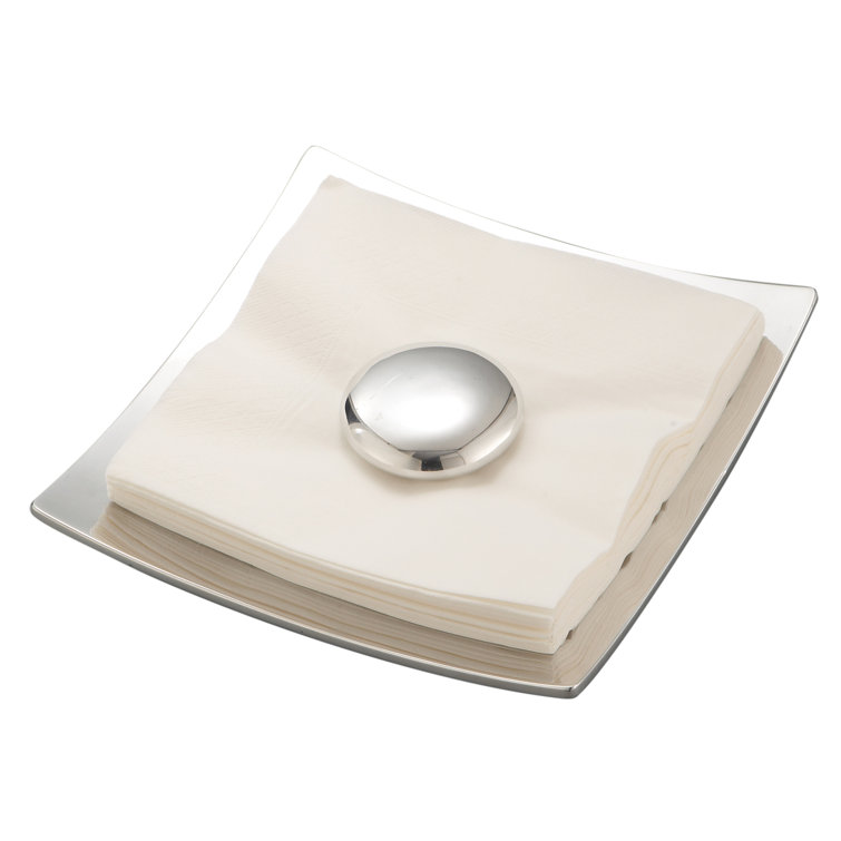 Nambe Silver Alloy Pebble Stone Napkin Holder