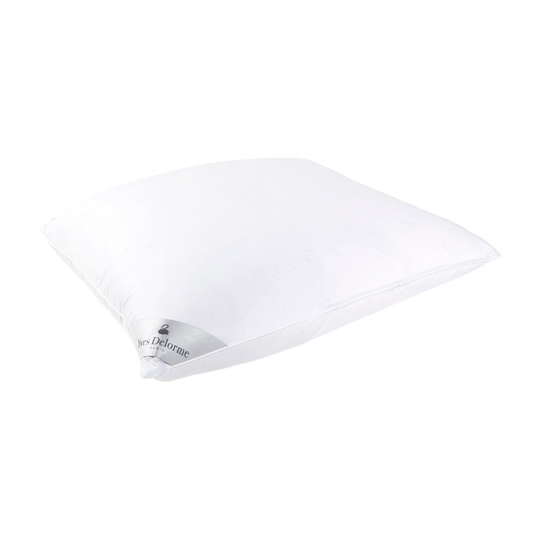 Standard White Goose Down and Feather Firm Pillow