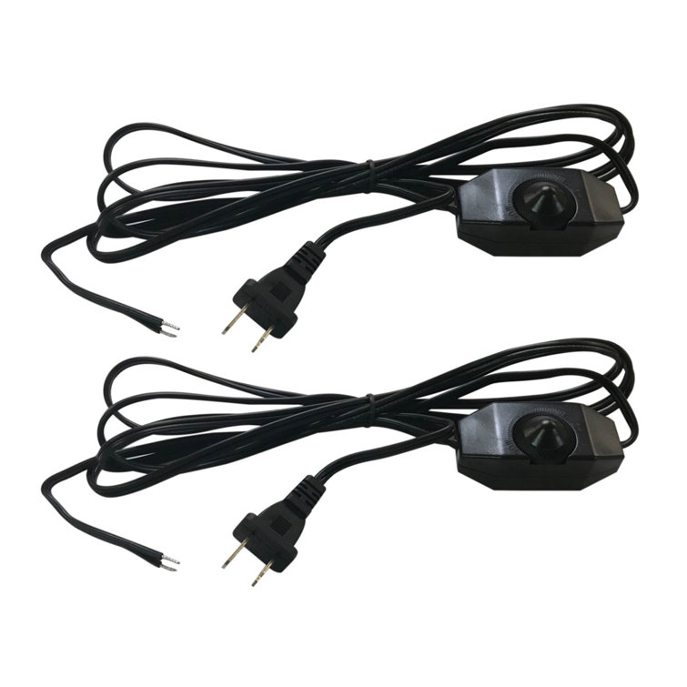 8-Foot Black Inline Rotary Dimmer Lamp Cord Set