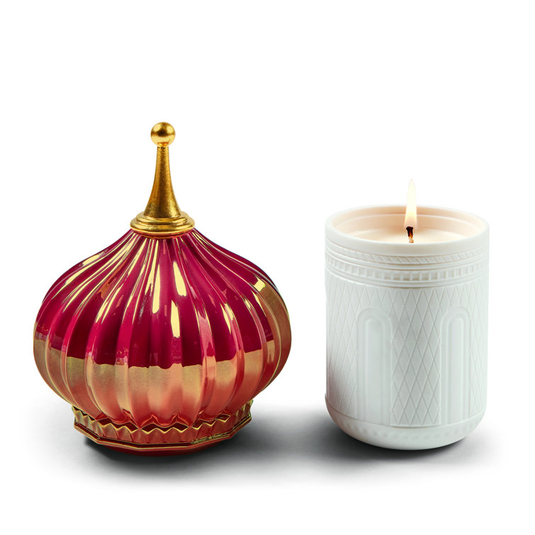 Ruby Red Porcelain Scented Candle with Gilded Lid, 10.2"