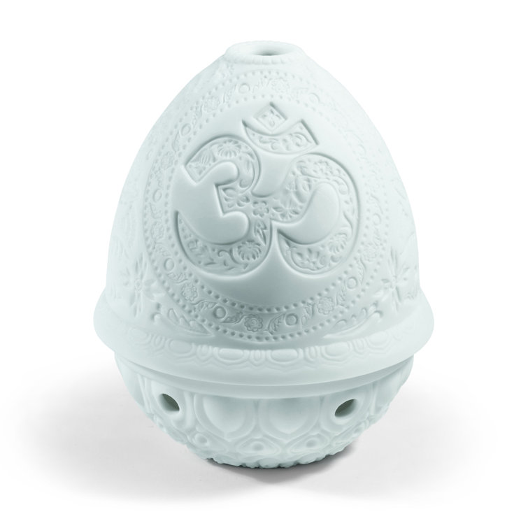 Serene Om 4.75" Ceramic Lithophane Votive Light