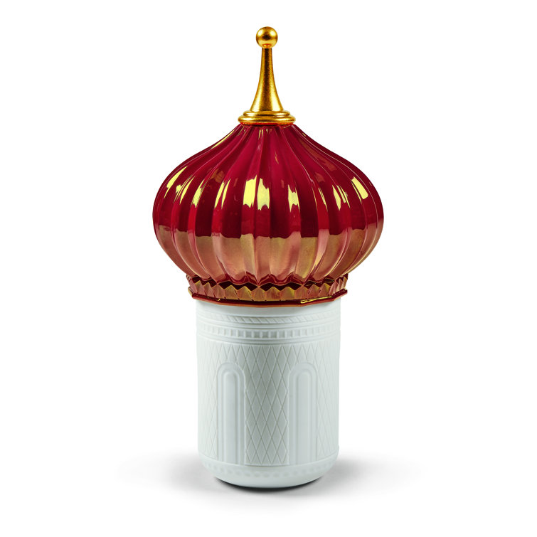 Ruby Red Porcelain Scented Candle with Gilded Lid, 10.2"