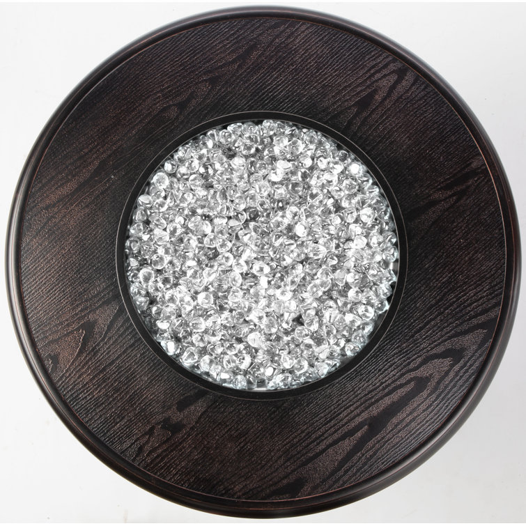 Manchester Black Aluminum Round Gas Fire Pit Table