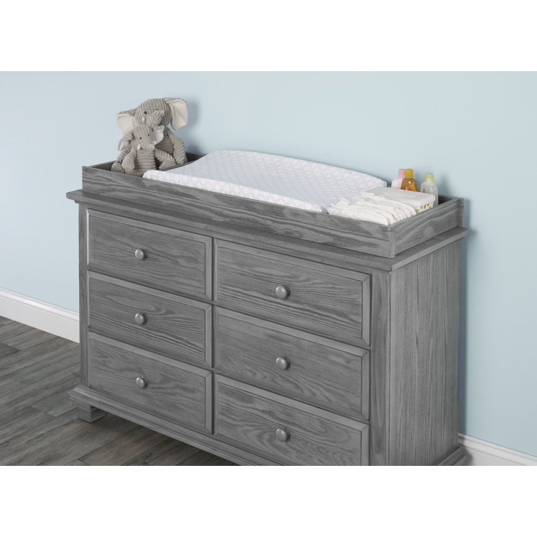 Dusk Gray Solid Wood Changing Topper for Dresser