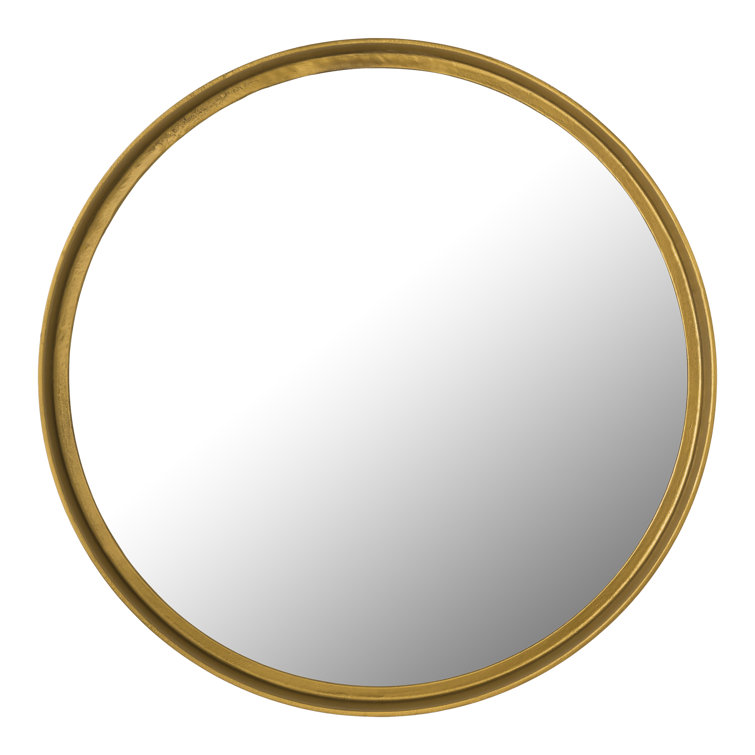 Elegant Winchester 39" Round Gold Metal Frame Accent Mirror
