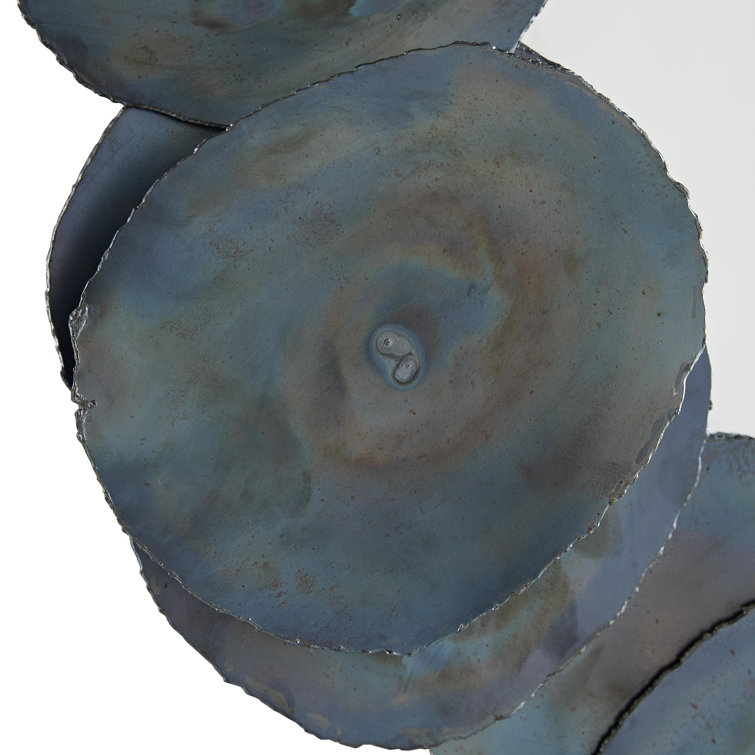 Burnt Iron Industrial Round Wall Mirror