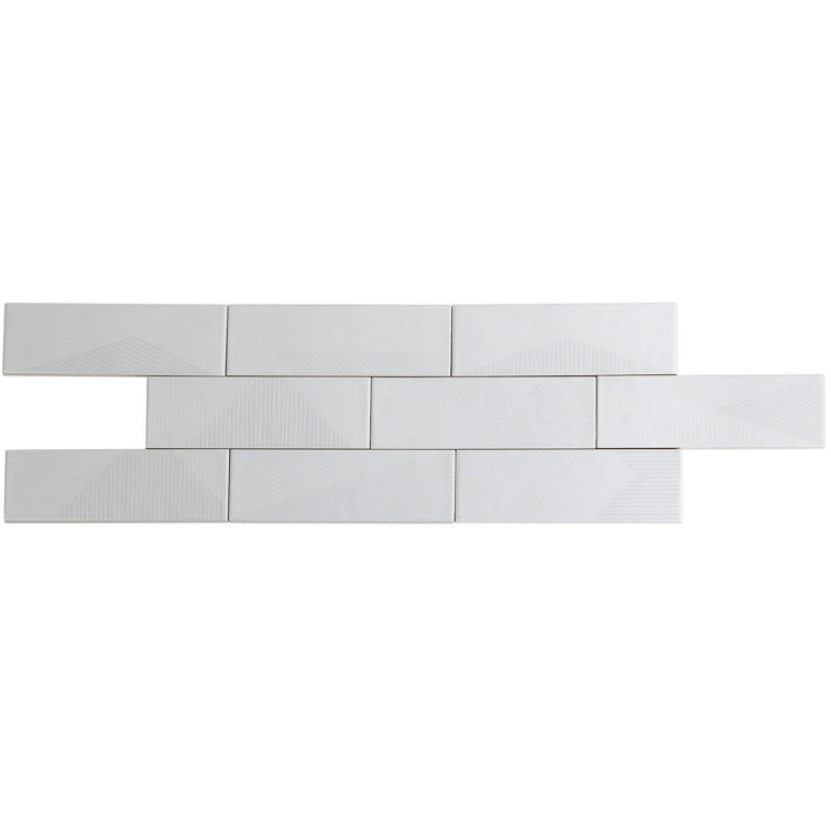 Archer White 2" x 8" Polished Ceramic Subway Wall Tile