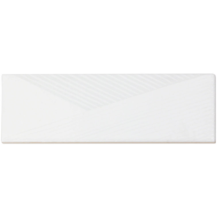 Archer White 2" x 8" Polished Ceramic Subway Wall Tile