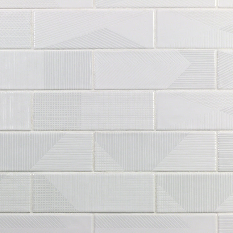 Archer White 2" x 8" Polished Ceramic Subway Wall Tile