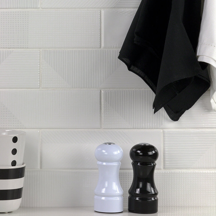 Archer White 2" x 8" Polished Ceramic Subway Wall Tile