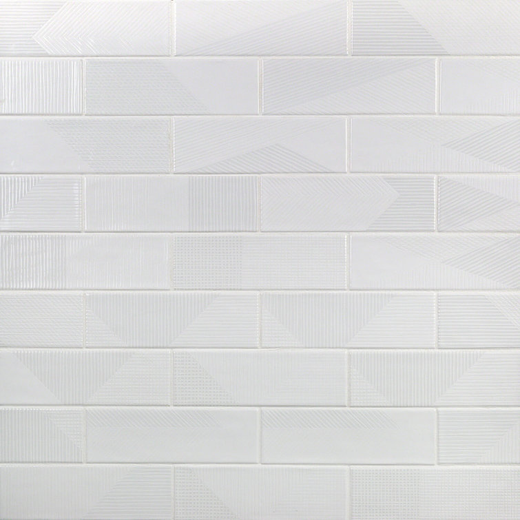 Archer White 2" x 8" Polished Ceramic Subway Wall Tile
