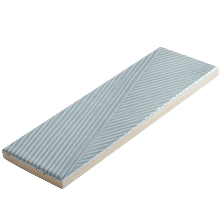 Ash Blue 2" x 8" Polished Ceramic Subway Wall Tile