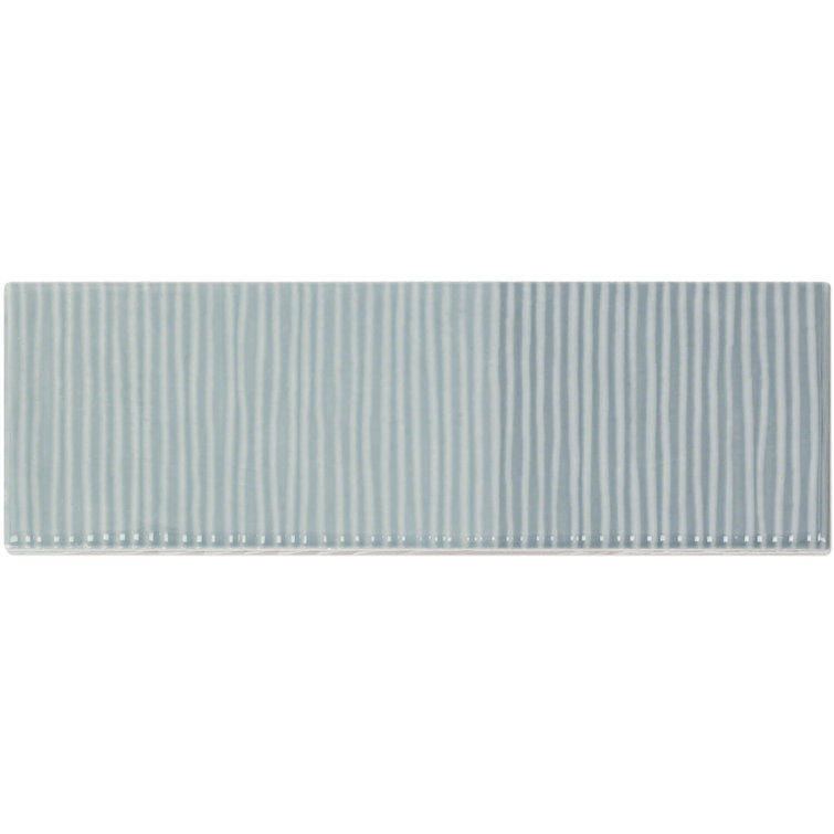 Ash Blue 2" x 8" Polished Ceramic Subway Wall Tile