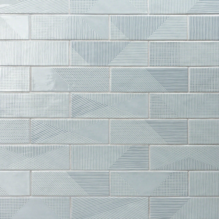 Ash Blue 2" x 8" Polished Ceramic Subway Wall Tile