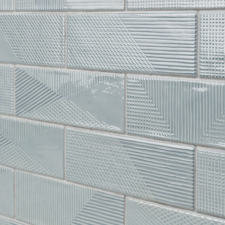 Ash Blue 2" x 8" Polished Ceramic Subway Wall Tile