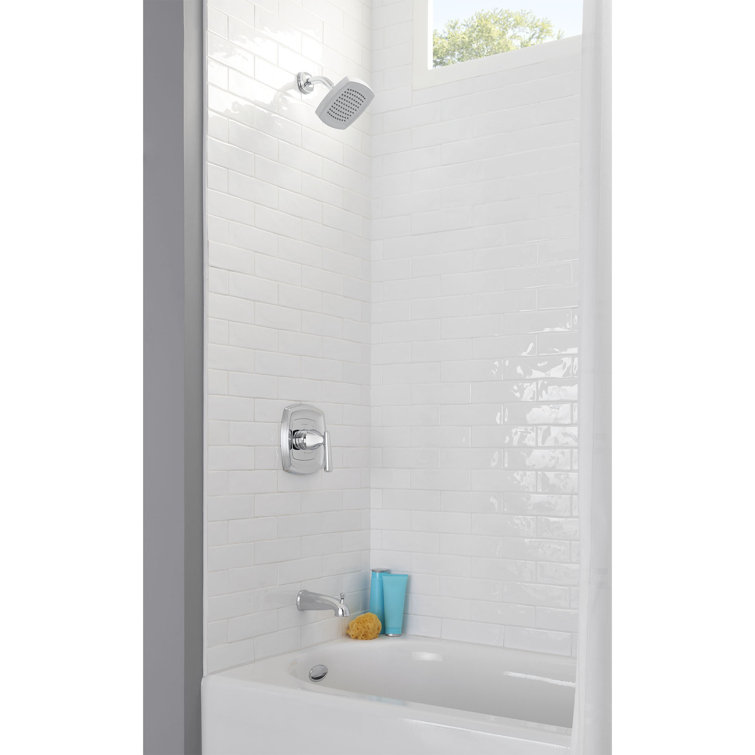 Polished Chrome Wall Mounted Shower Trim Kit with Shower Head