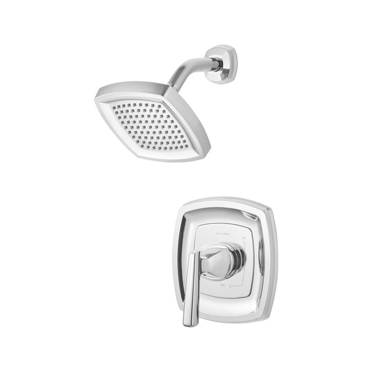 Polished Chrome Wall Mounted Shower Trim Kit with Shower Head