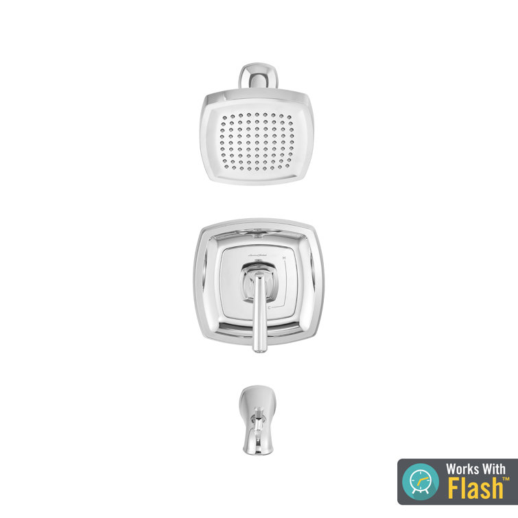 Chrome Square Wall Mounted Rain Shower Trim Kit