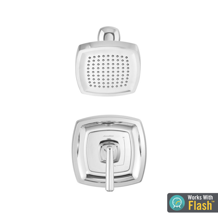 Polished Chrome Wall Mounted Shower Trim Kit with Shower Head