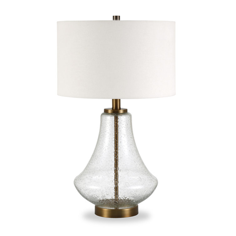 Lagos 23" Kids Brushed Brass Table Lamp with Linen Shade